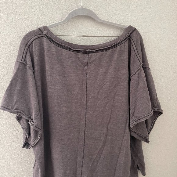 Free People - Gray We The People V-Neck - Picture 2 of 3